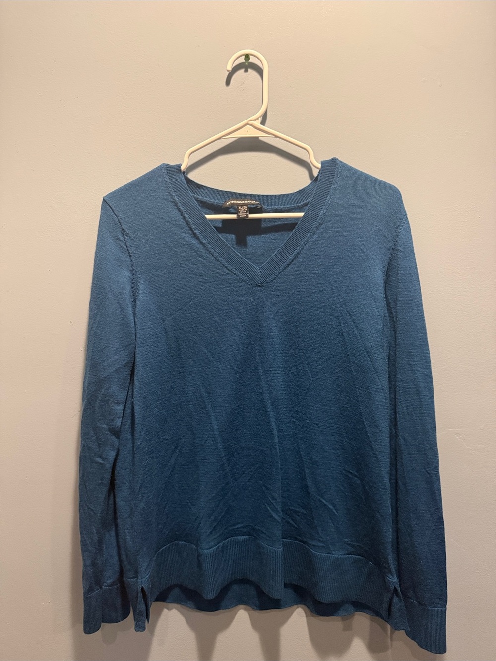 Katherine Barclay Teal V-Neck Sweater
